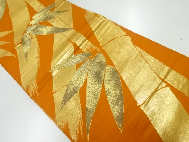 JAPANESE KIMONO / ANTIQUE FUKURO OBI / WOVEN BAMBOO GRASS